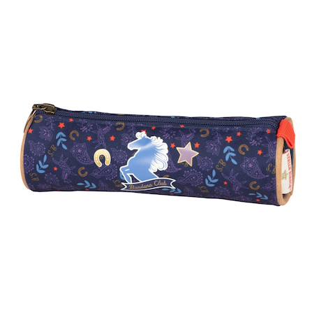 Trousse ronde toile motif cheval appaloosa Bleu marine 1 - vertbaudet enfant 