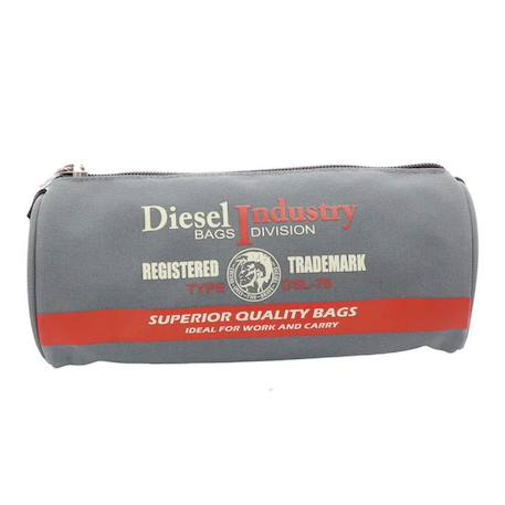 Trousse cylindrique en canvas imprimé diesel industry Gris / rouge / blanc 1 - vertbaudet enfant 