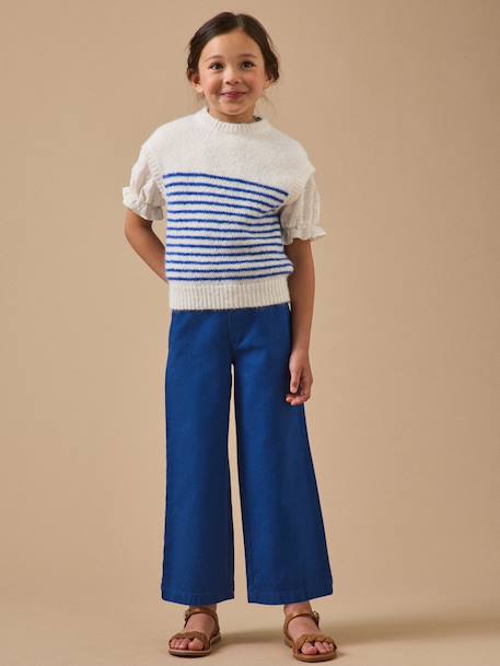 Pantalon large en twill - collection junior Outremer 4 - vertbaudet enfant 
