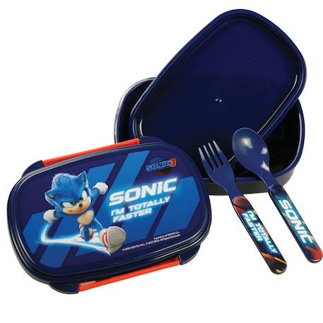 Boîte à repas sonic the hedgehog avec couverts et cuillère fourchette Bleu marine 1 - vertbaudet enfant 