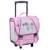 Cartable à roulettes textile poignée télescopique teo jasmin 38 cm Noir / rose / gris 1 - vertbaudet enfant 