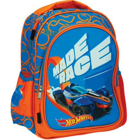 Sac à dos maternelle imprimé voiture laminé hot wheels Bleu / orange / bleu 1 - vertbaudet enfant 