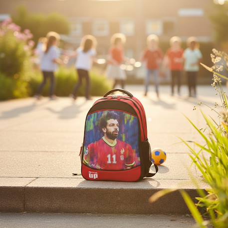 Sac à dos scolaire motif joueur de football salah 48 cm Rouge / bleu / jaune 2 - vertbaudet enfant 