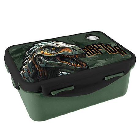 Boîte repas dinosaure raptor en pvc – 17 x 12 x 7 cm Noir / vert 1 - vertbaudet enfant 