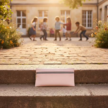 Trousse plate simili cuir 22 cm Rose 2 - vertbaudet enfant 