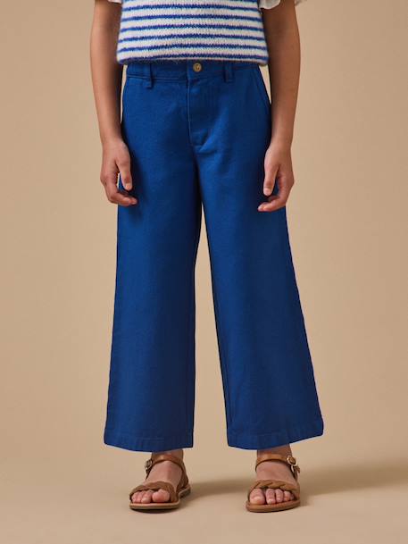 Fille-Pantalon large en twill - collection junior