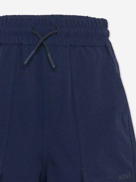 Bermuda garçon taille élastique Bleu foncé 3 - vertbaudet enfant 