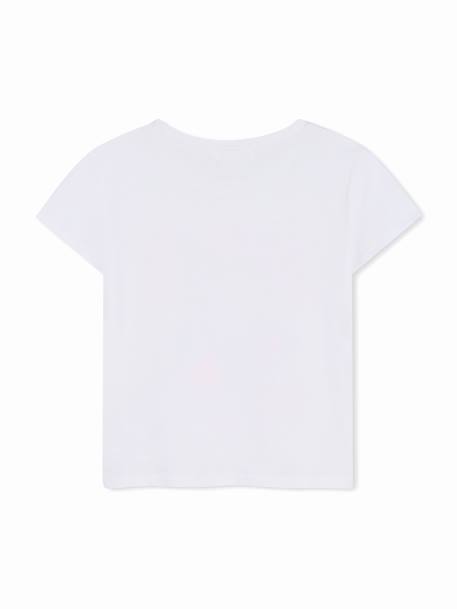 T-shirt fille à manches courtes Blanc 2 - vertbaudet enfant 