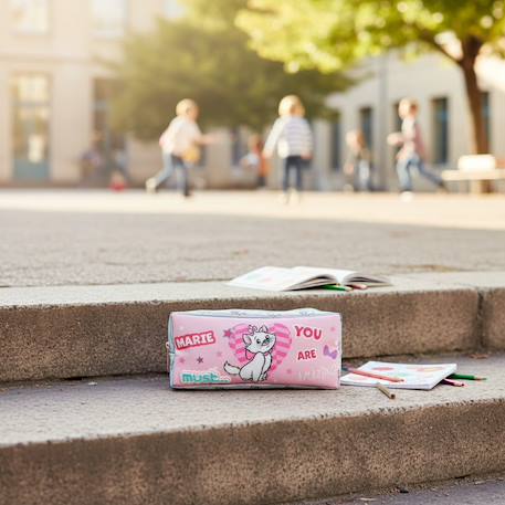 Trousse en toile imprimée marie disney 1 compartiment Blanc / rose / clair 2 - vertbaudet enfant 