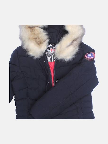Doudoune fourrure amovible Bleu foncé+Noir 2 - vertbaudet enfant 