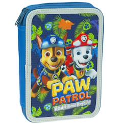 Jouet-Matériel scolaire-Trousse garnie avec 2 compartiments motif jungle pat patrouille 20 cm
