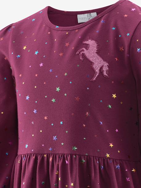 Robe avec licorne et étoiles fille Happy Girls bordeaux 3 - vertbaudet enfant 