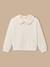 Sweat fille col volanté Ecru 1 - vertbaudet enfant 