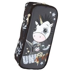 Jouet-Trousse double compartiment tissu licorne rock 23 cm