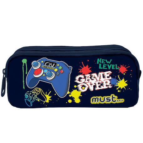 Fille-Trousse cmp motif jeu vidéo game over en tissu 2 compartiments