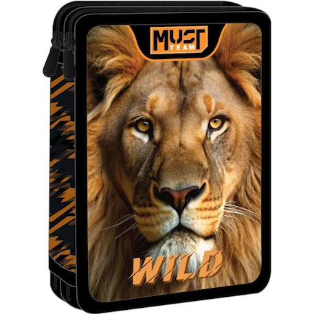 Fille-Accessoires-Trousse garnie 2 compartiments must team wild lion – 21x15x5 cm