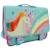 Cartable imprimé licorne et arc-en-ciel en tissu synthétique Bleu / rose / clair 1 - vertbaudet enfant 