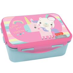 Puériculture-Boîte repas enfant licorne arc-en-ciel fisher-price – 17 x 12 x 7 cm
