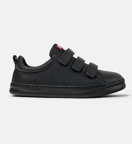 Baskets garçon smooth leather / technical fabric runner four Noir 1 - vertbaudet enfant 