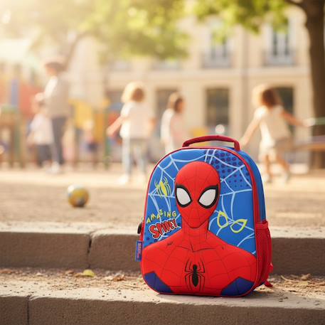 Sac à dos maternelle spider-man 3d en eva – 1 compartiment must Bleu/rouge/bleu/jaune 2 - vertbaudet enfant 