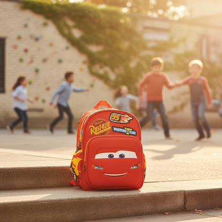 Sac à dos enfant cars piston cup – 30 cm, poches zippées | cars Noir / bordeaux / bleu 2 - vertbaudet enfant 