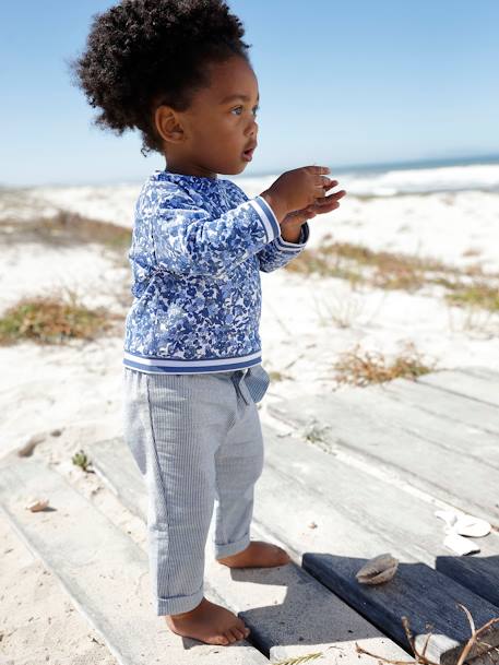 Bébé-Pantalon bébé fille rayé à taille élastiquée