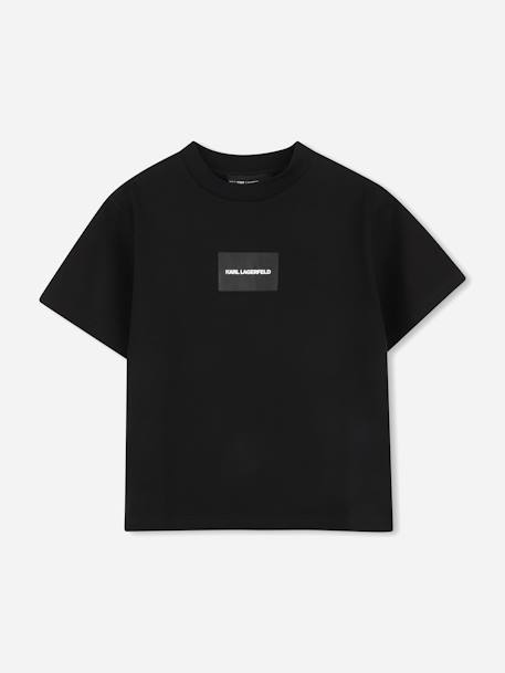 T-shirt  garçon à manches courtes Bleu country air+Noir 4 - vertbaudet enfant 