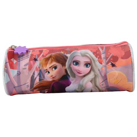 Trousse cylindrique finition brillante imprimée disney frozen anna & elsa Violet 1 - vertbaudet enfant 