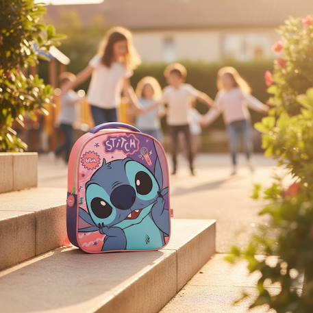 Sac à dos maternelle mini zippé stitch 31 cm Rose 2 - vertbaudet enfant 