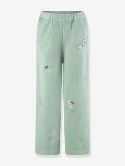 -Pantalon en velours côtelé avec fleurs fille Happy Girls 