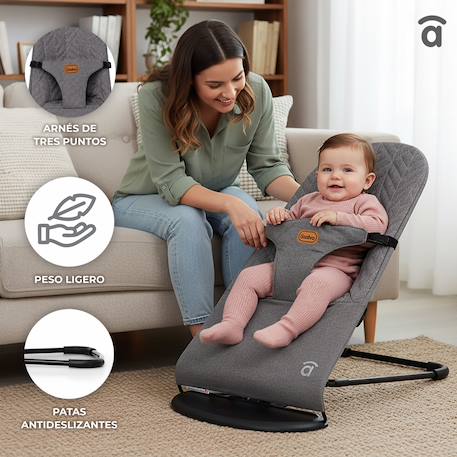 Transat bébé réglable et pliable Paradise Beige+Gris 10 - vertbaudet enfant 