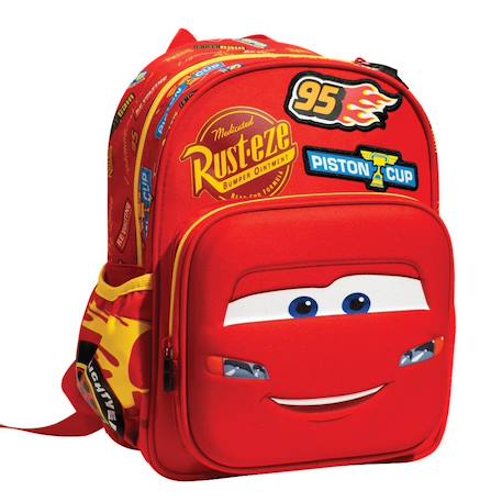 Sac à dos enfant cars piston cup – 30 cm, poches zippées | cars Noir / bordeaux / bleu 1 - vertbaudet enfant 