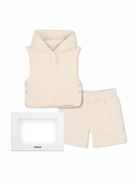 Ensemble garçon 3 pièces Beige+Bleu foncé / blanc 1 - vertbaudet enfant 