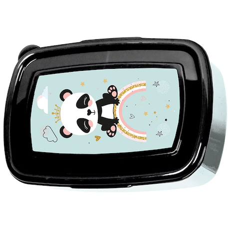 Boîte à goûter rectangulaire pvc 18 cm panda happy days Noir 1 - vertbaudet enfant 