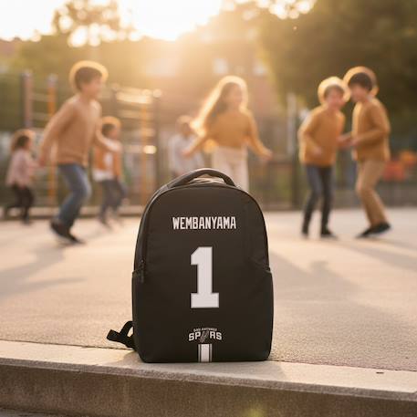 Sac à dos basketball aspect polyester wembanyama nba basket usa Noir / blanc / gris 2 - vertbaudet enfant 