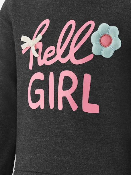 Robe avec message fille Happy Girls anthracite 3 - vertbaudet enfant 
