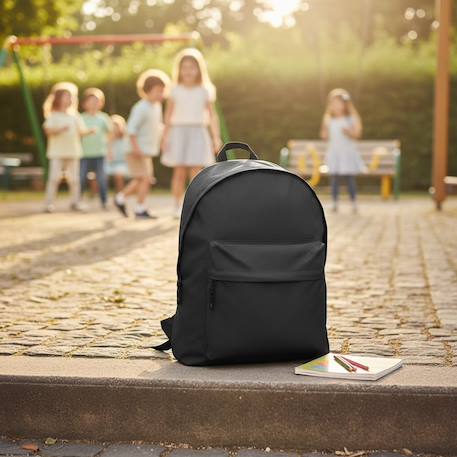Sac à dos école mood omega 600d 22 l – 42 x 32 x 16 cm Bleu marine+Noir 4 - vertbaudet enfant 