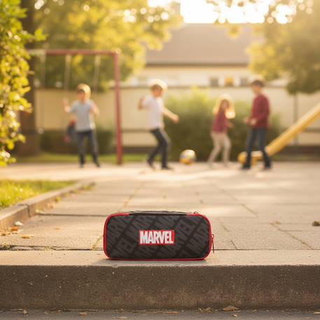 Trousse rectangulaire à 2 compartiments marvel zippée marvel Noir / gris / clair / blanc 2 - vertbaudet enfant 