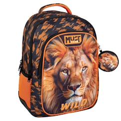 -Sac à dos enfant cmp must lion wild 43 cm 2 compartiments zippés