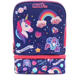 Puériculture-Sac goûter isotherme licorne girl power must 24 cm sac déjeuner