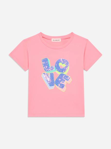 T-shirt fille à manches courtes Rose 1 - vertbaudet enfant 