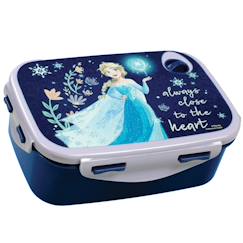 Puériculture-Repas-Vaisselle, coffret repas-Boite gouter la reine des neiges always close pvc 17 cm