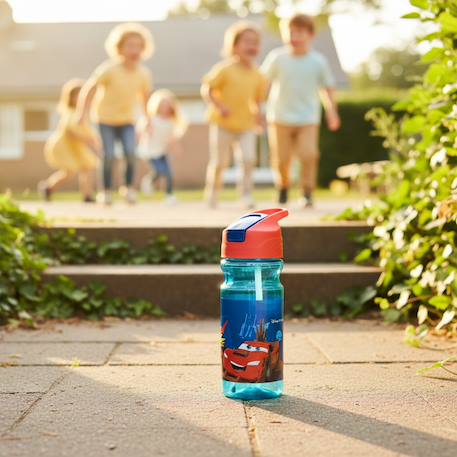 Gourde enfants 500 ml cars pvc - couvercle flip avec bec Bleu 2 - vertbaudet enfant 