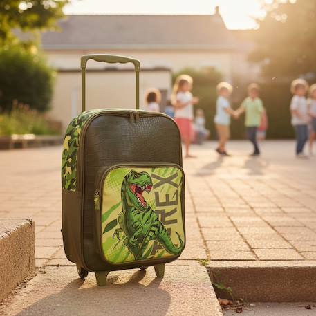 Trolley cmp t?rex simili cuir texturé 39 cm Vert/blanc/orange 2 - vertbaudet enfant 