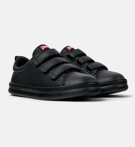 Baskets garçon smooth leather / technical fabric runner four Noir 2 - vertbaudet enfant 