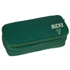 -Trousse rectangulaire tissu double zip nba basket usa milwaukee bucks