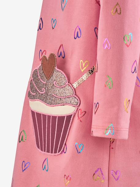 Robe avec cœurs et cupcake fille Happy Girls marine+rose bonbon 6 - vertbaudet enfant 