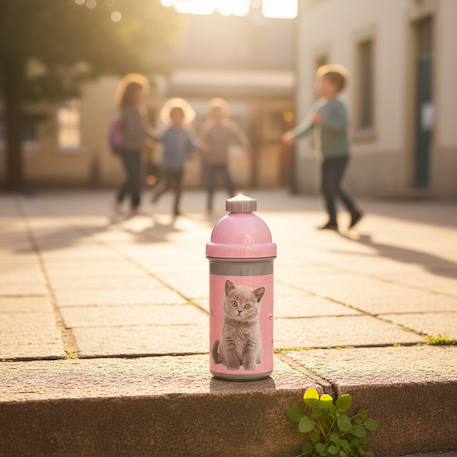 Bouteille d eau enfant en plastique 500 ml 18 cm Blanc / rose / clair / gris 2 - vertbaudet enfant 