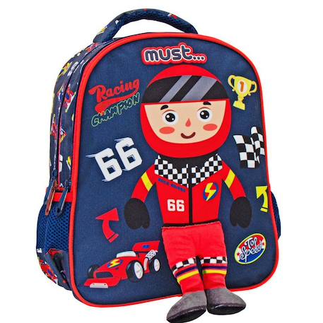 Garçon-Sac à dos cmp thème voiture de course avec éléments en peluche