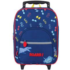 -Sac à dos à roulettes imprimé dinosaures en textile